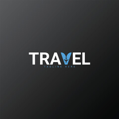 Fototapeta premium Negative space Travel logo design vector wordmark logo concept