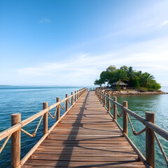 Fototapeta premium wooden bridge over the sea