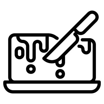butter block being cut with knife clip art preview