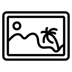 Landscape glyph icon