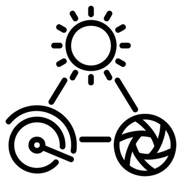 exposure triangle glyph icon