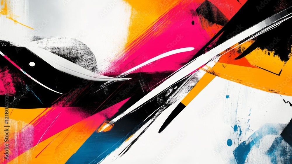 Fototapete close-up of a modern graphic with abstract elements and dynamic compositions, highlighting innovativ