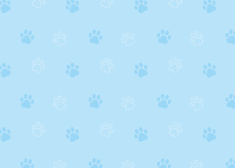 かわいい肉球背景イラスト（水色）