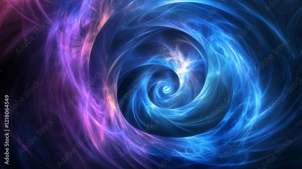 Poster Close-up of a vibrant abstract background with swirling colors in shades of blue and purple, creating a dynamic and fluid visual effect.
