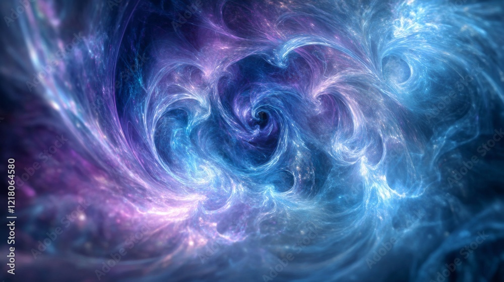 Poster Close-up of a vibrant abstract background with swirling colors in shades of blue and purple, creating a dynamic and fluid visual effect.