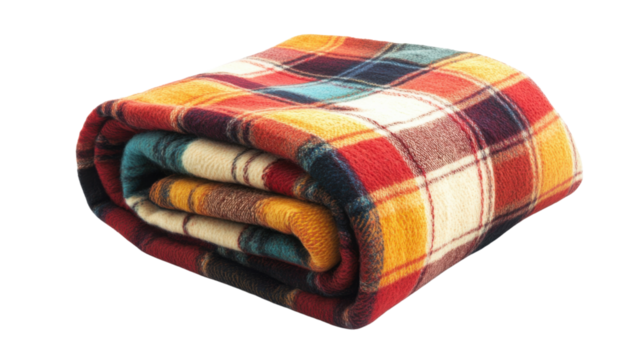 Plain blanket on transparent background
