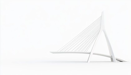 Modern minimalist bridge design showcasing sleek lines and structural elegance against a soft background