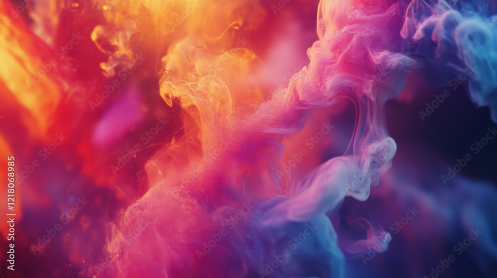 Poster detailed view of an abstract background with a mix of vibrant colors and fluid brushstrokes, capturi