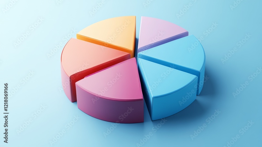Poster detailed view of a d pie chart with segment labels and percentage values, set against a neutral back
