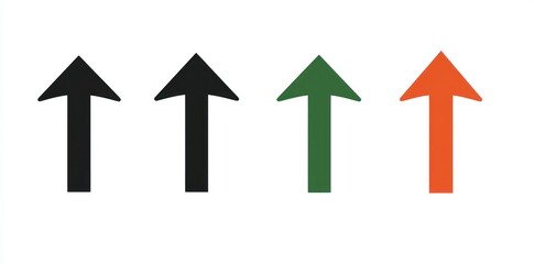Assorted directional arrows in bright colors, showcased cleanly on white.