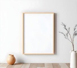 Mockup frame poster Galery in living room, Modern Style, interior background, Wall Mockup Frame Poster Galery furniture white