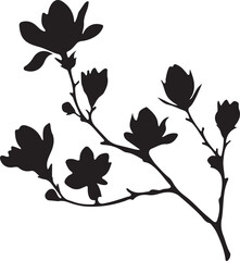 isolated magnolia blossoms icon Vector, magnolia blossoms Silhouette,magnolia blossoms icon set, black magnolia blossoms symbol for logo,web color  Vector illustration, Vector Graphic, EPS 10 