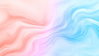 Abstract fluid art blending soft pink and blue hues, creating a serene and calming background