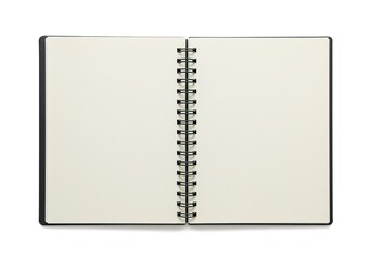 A spiral bound notebook is open to a blank page AI Generated