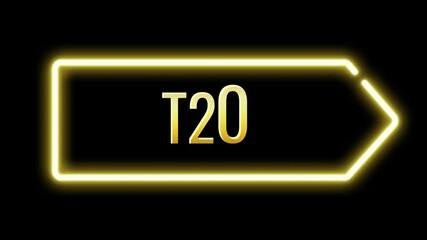 T20 Match text effect design in black background