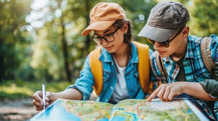 Curious Students Engage with Geographic Information in a Lush Green Environment