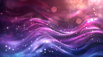 Obraz premium A vibrant abstract background with flowing waves and sparkling bokeh effects.