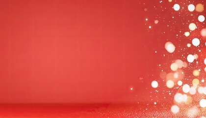Festive red background with shimmering bokeh lights, perfect for holiday-themed designs