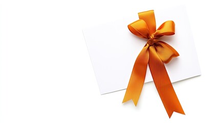 Elegant white envelope with a vibrant orange ribbon, perfect for gift giving or invitations