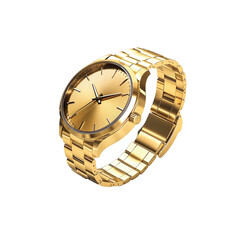 golden watch isolated on white