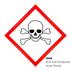 Toxic warning sign. Globally harmonized system hazard pictograms symbol. Warning symbol GHS icon. Toxic gases. Safety Sign. Danger zone.