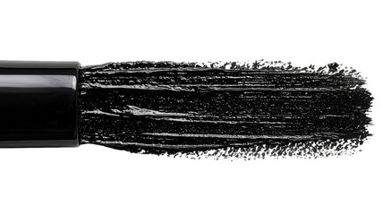 Black mascara brush stroke on black background