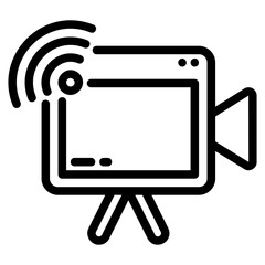 live streaming glyph icon