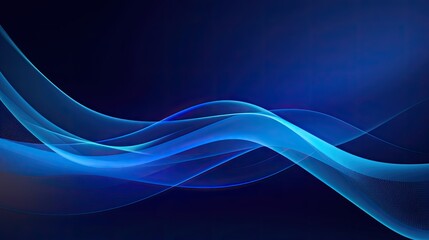 Abstract blue wave design with smooth curves on a dark background.