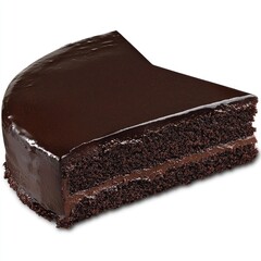 Delicious chocolate cake slice, dessert, food photography, studio shot, white background, perfect for recipe websites