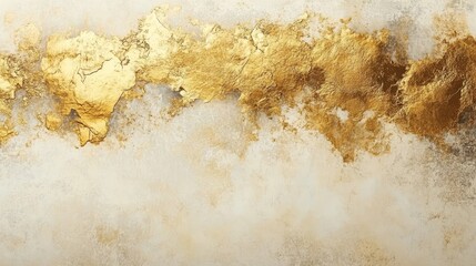 Abstract Gold Accents on Beige Textured Canvas