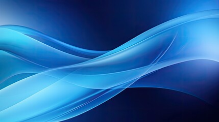 Naklejka premium Abstract blue waves create a smooth, flowing design, ideal for backgrounds or digital art.