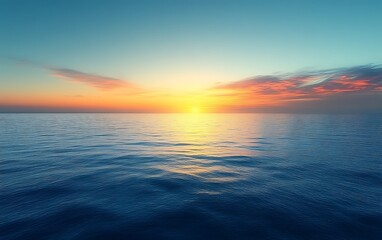 Fototapeta premium Vibrant sunset over calm ocean. (2)