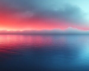 Fototapeta premium Vibrant sunset over calm water.