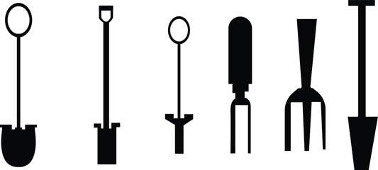 Set of tools,Graphic shapes silhouette, Different scalable graphic vector 