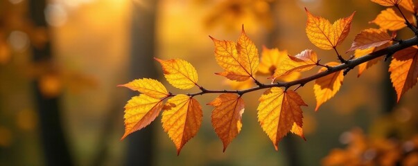 Obraz premium Golden brown and withering leaves tangled in the branches of a tree, branch, golden, foliage