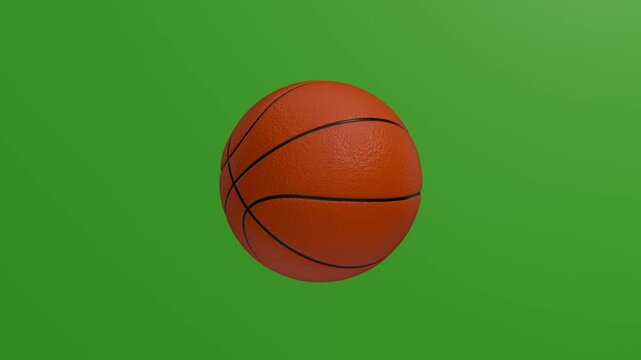 3d basketball with green screen