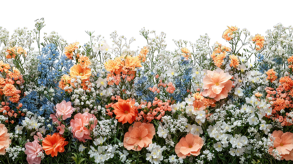 Colorful floral wall backdrop on black, event decor