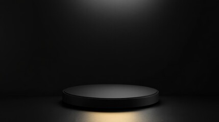 A black studio room with a spotlight is used as a background for showcasing products and creating montages for product displays 