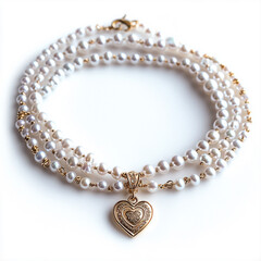 Fototapeta premium pearl necklace isolated on white
