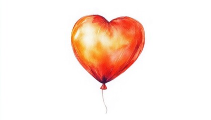 Vibrant heart-shaped balloon floating against a white background, symbolizing love and celebration