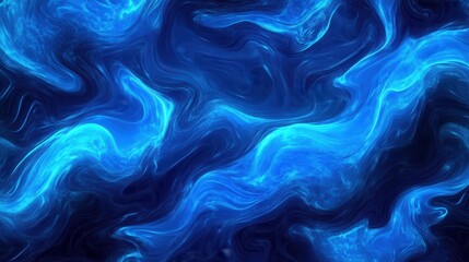 Fototapeta premium Dramatic blue swirling patterns create an abstract representation of energy in a dark cosmic landscape with twinkling stars