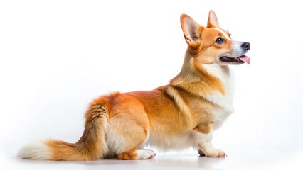 A cute, fluffy-tailed Corgi puppy smiles, a perfect pet portrait.