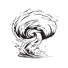 Black and White Image of a Tornado: The Power and Destruction of Nature