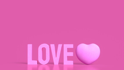 The Love and heart for valentines or romantic concept 3d rendering.