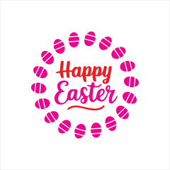 Happy Easter, vector symbols, logo, badges and lettering design
