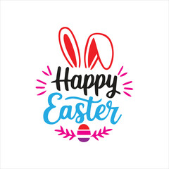 Happy Easter, vector symbols, logo, badges and lettering design