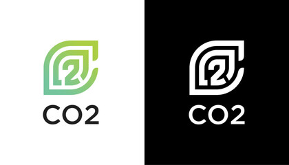 co2 icon design isolated on white and black background. Vector illustration