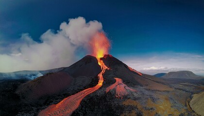 The ground trembles as the volcano awakens.  