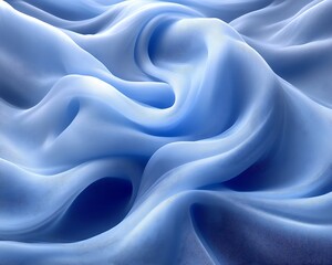 Obraz premium Soft, flowing light blue silk fabric.