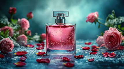 Pink Rose Perfume in Elegant Bottle: A Luxurious and Romantic Fragrance Experience
